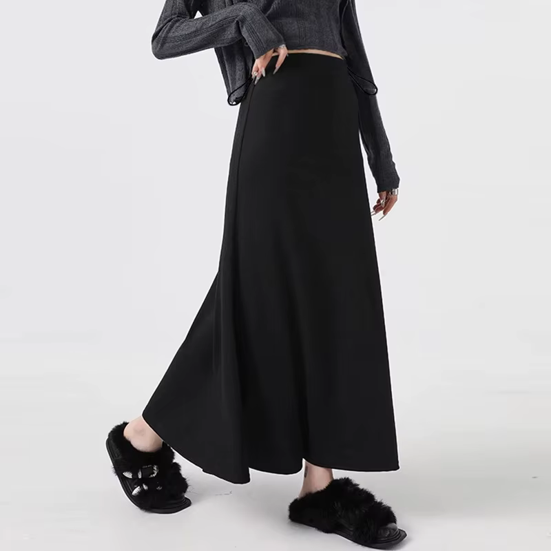 Jupe Mi-Longue Drapée en Forme de Queue de Poisson pour Femme Enceinte, Vêtement Polyvalent, Sans So