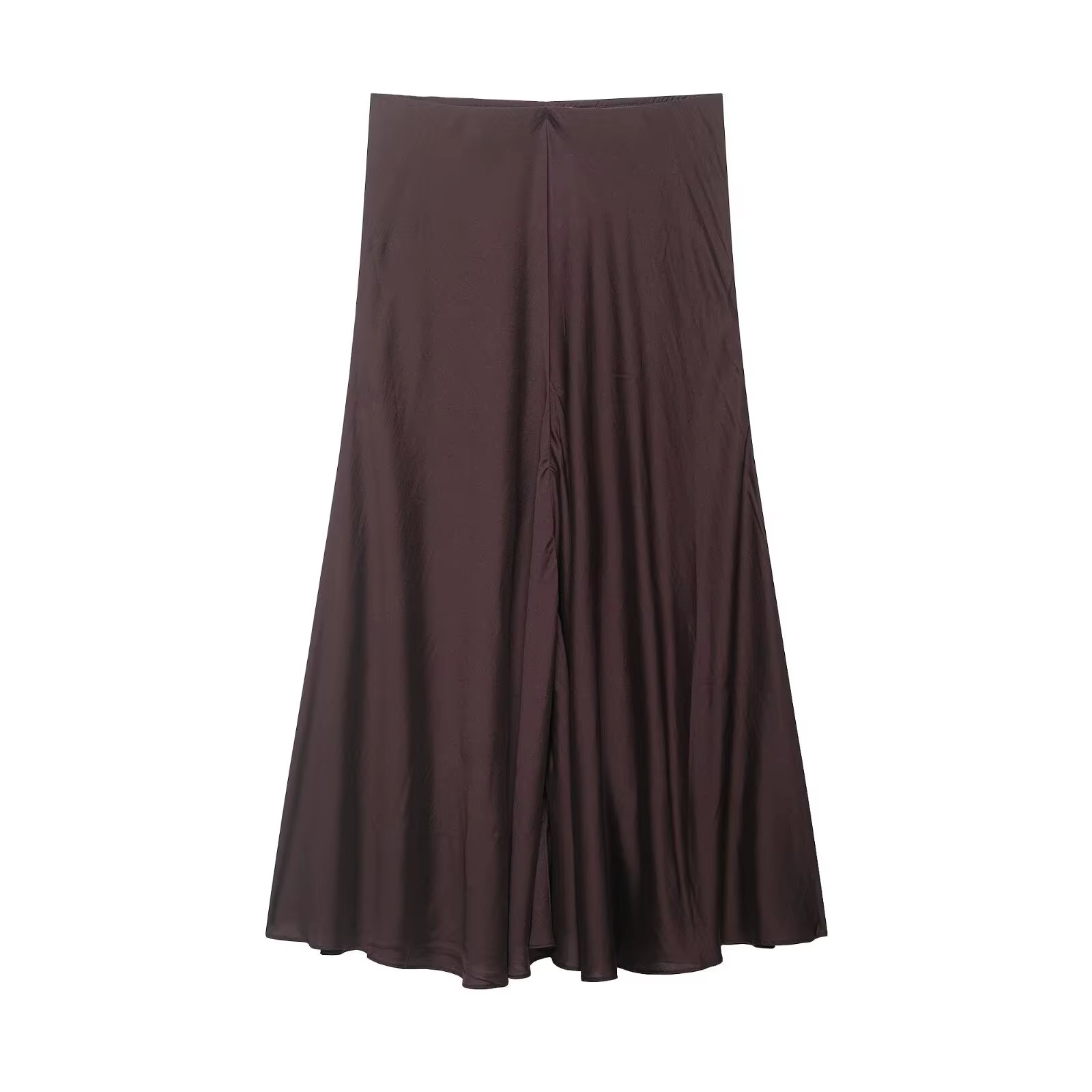 Jupe longue élégante en satin taille haute pour femme, style A-line, nouvelle collection été, style