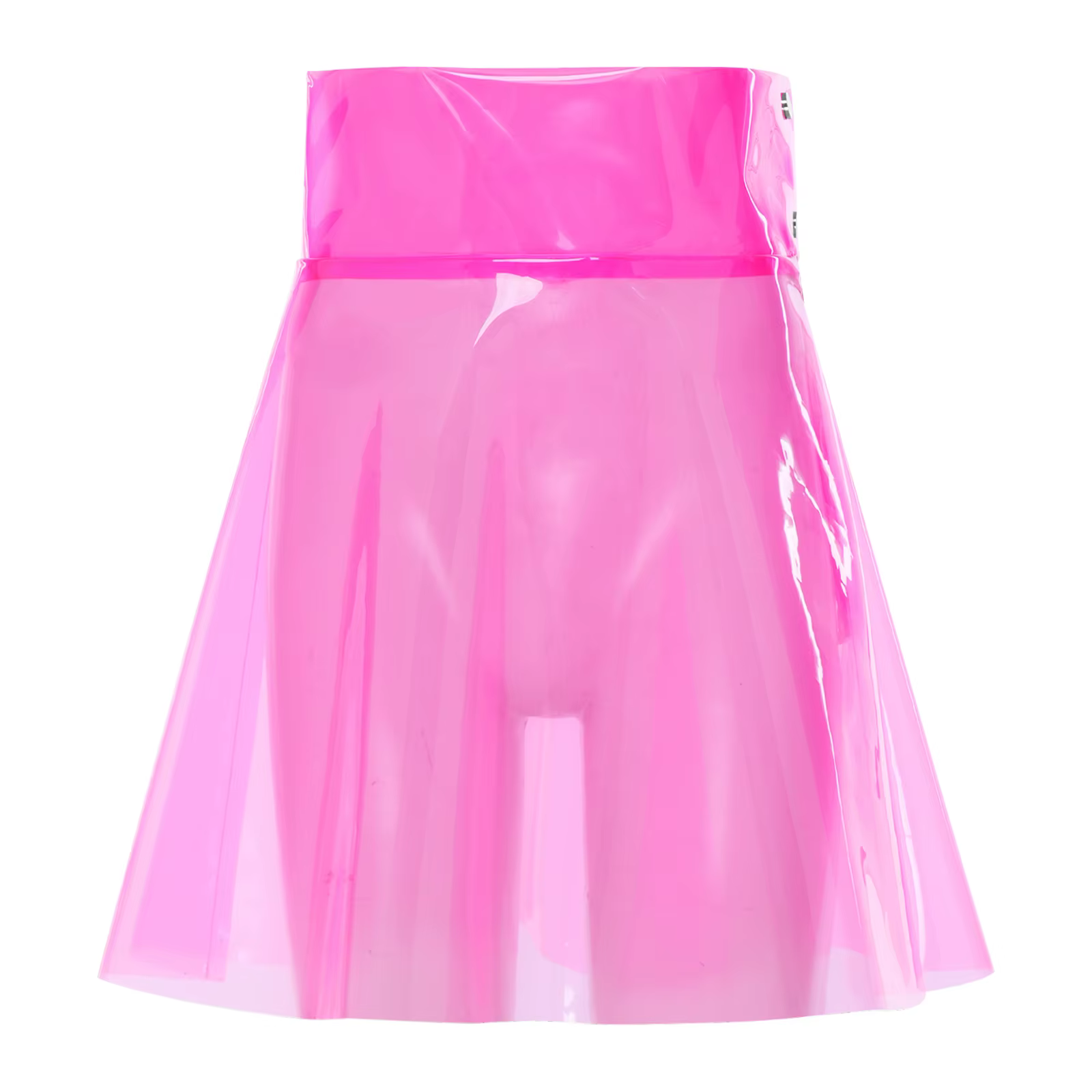 Jupe mini transparente en PVC pour femme, taille haute, plissée, coupe trapèze, jupe de plage, tenue