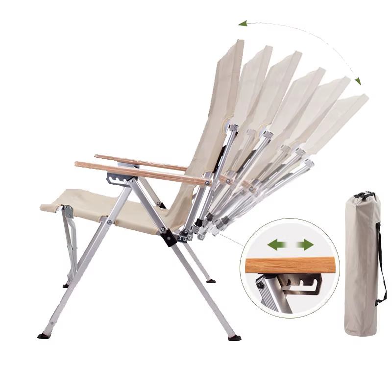 Lohamping-Chaise de camping pliante en alliage d'aluminium avec dossier réglable, chaise de repos, b