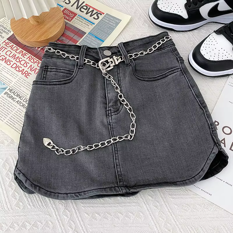 Gyaru jean jupes pour femmes avec fente femme jupe en jean Anti-éblouissement Chic et élégant Vintag
