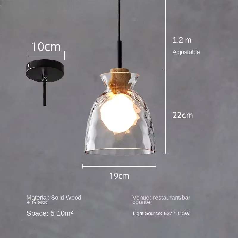 Lampe suspendue de style japonais, simple, moderne, créative, rétro, en verre, pour table à manger,