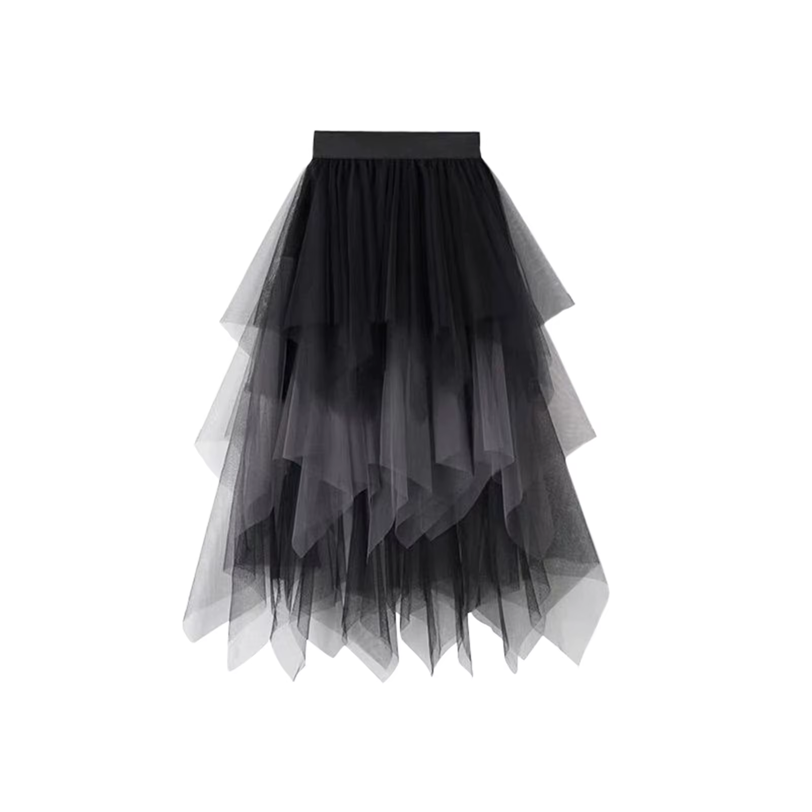 Jupe midi d'automne élégante pour femmes, jupe en tulle à taille élastique adaptée à la fête de rue