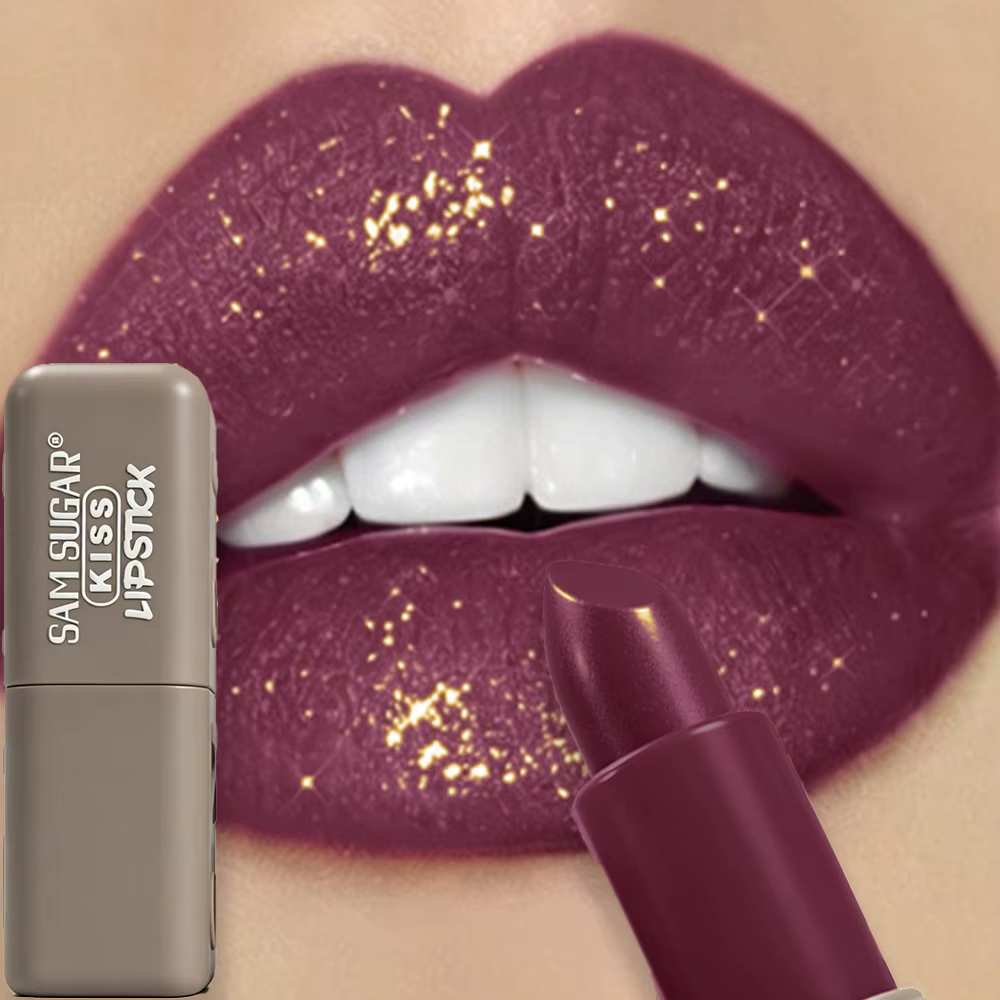 Rouge à lèvres sculpté effet diamant, waterproof, longue tenue, brillant, nacré, scintillant, résist