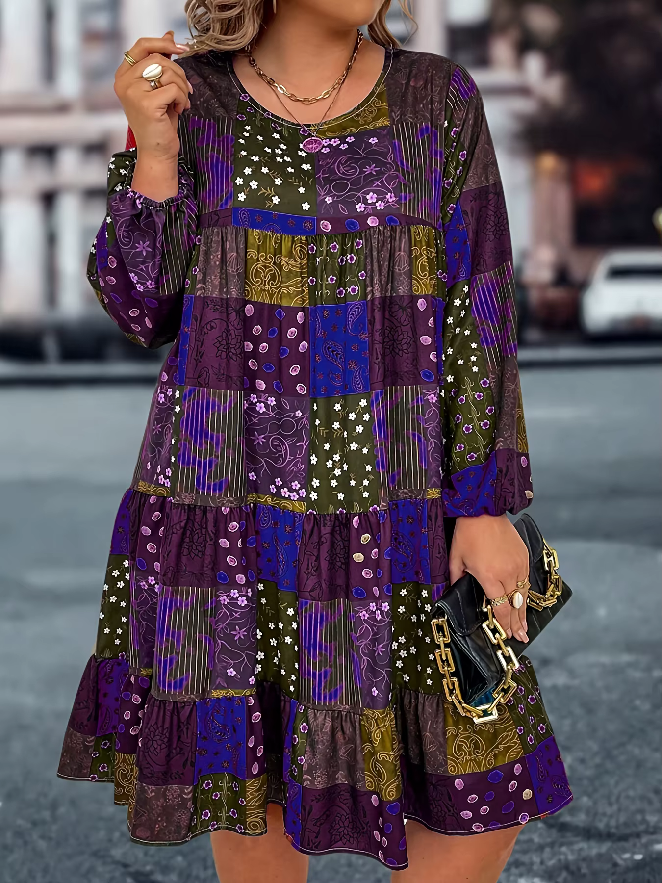 Robe longue grande taille pour femmes, style européen, mode transfrontalière populaire, robe à manch