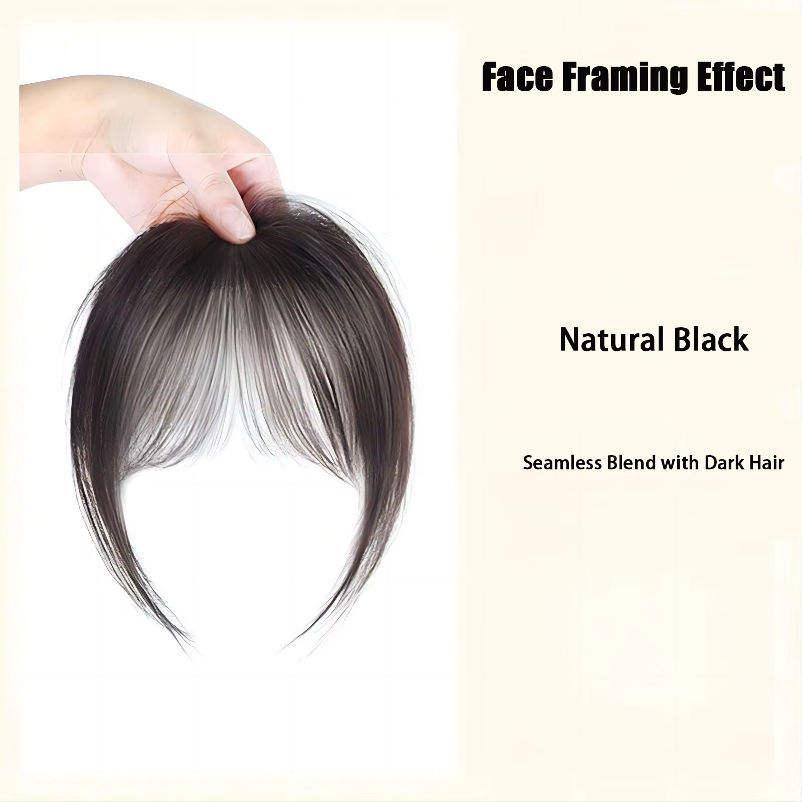 Frange synthétique à clipser, postiche invisible pour encadrer le visage, aspect naturel, légère, ex