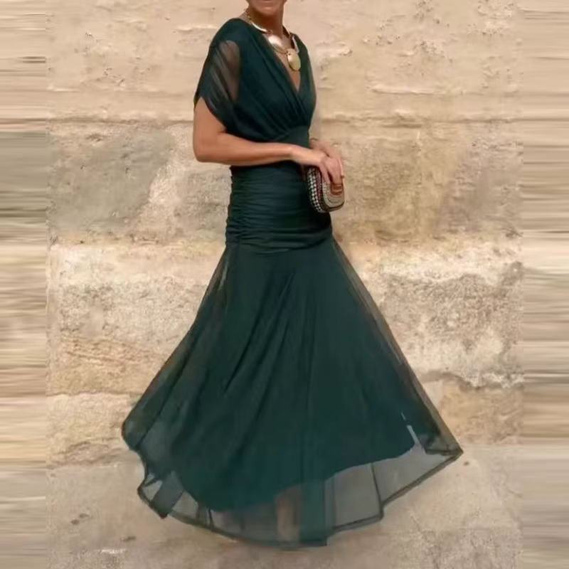 Robe de soirée trapèze pour femmes, manches chauve-souris, poitrine basse, Cocktail, imprimé Floral,