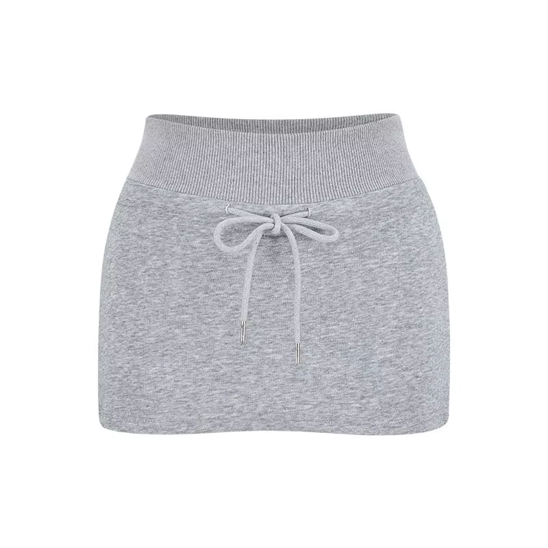 Jupes mi-longues pour fille épicée, cordon de serrage, taille haute, jupe courte amincissante et ser