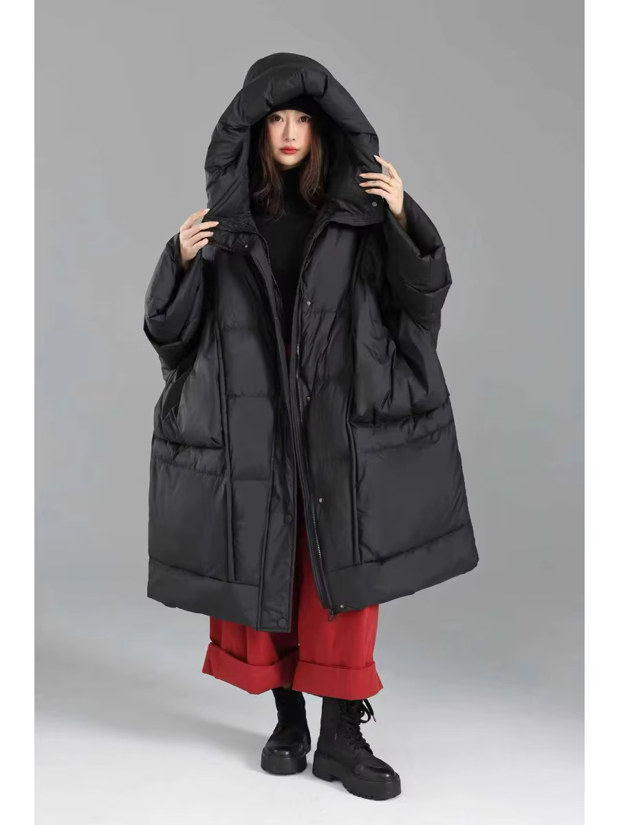 Doudoune oversize pour femme, manteau d'hiver matelassé, parka chic à manches longues, coupe-vent et
