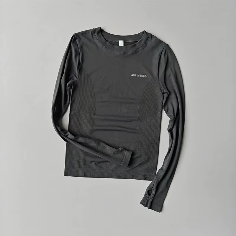 Chemise de sport à manches longues pour femmes, vêtements de Yoga, T-Shirt de Fitness, de course san