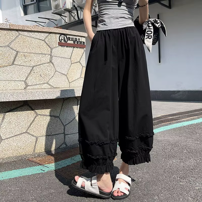 Pantalon décontracté large Fungus Edge pour femme, collection été 2026, coupe ample et décontractée,