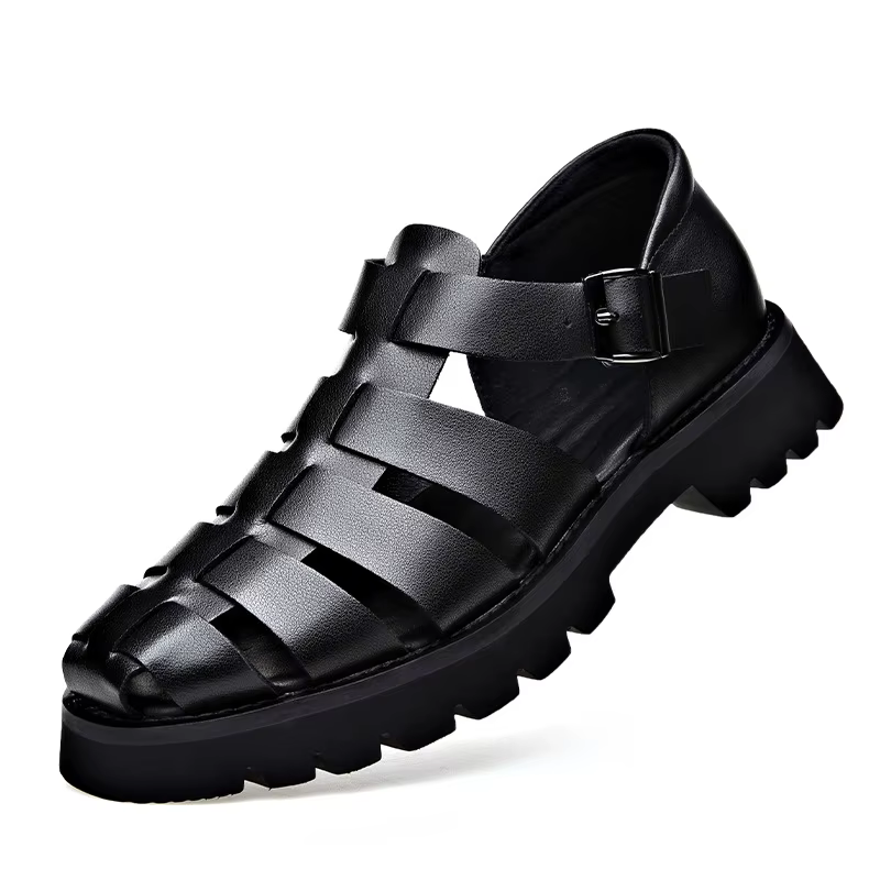 Sandales de gladiateur d'été nouveau respirant décontracté hommes sandales en cuir véritable chaussu