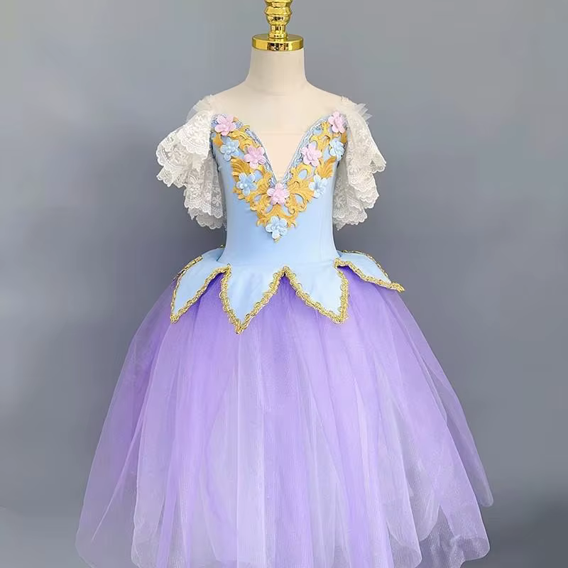 Robe de Ballet Longue pour Fille, Tutu Romantique, Costumes de brevContemporaine pour Enfants et Fem