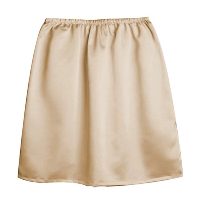 Sous-jupe en Satin pour femmes, robe d'été fine en soie glacée, taille haute, élastique, Anti-pénétr