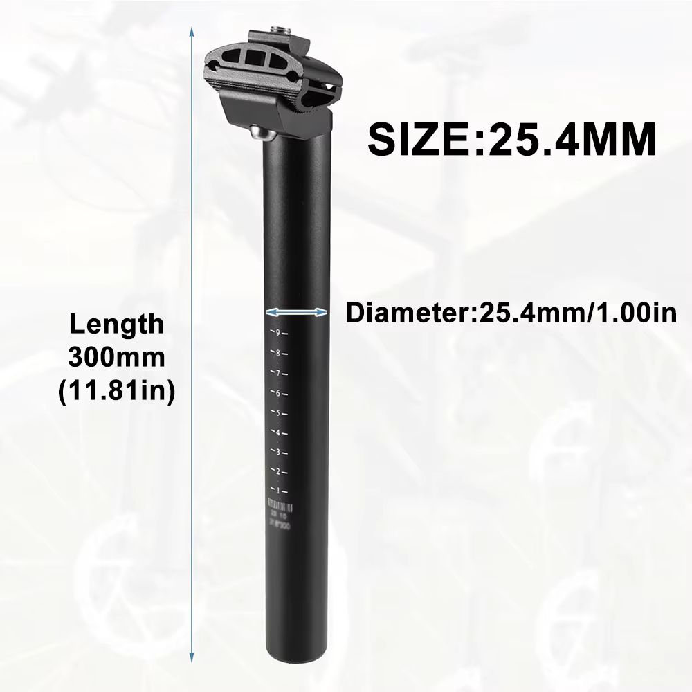 300mm tige de selle de vélo 25.4/27.2/28.6/30.4/30.8/31.6mm tige de selle en alliage d'aluminium ada
