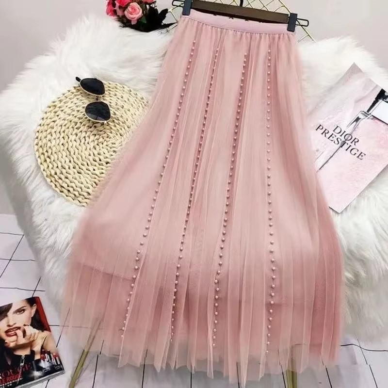 Jupe longue femmes mode coréenne Harajuku Kawaii Y2k Midi Maxi jupe en Tulle été automne Sttreetwear