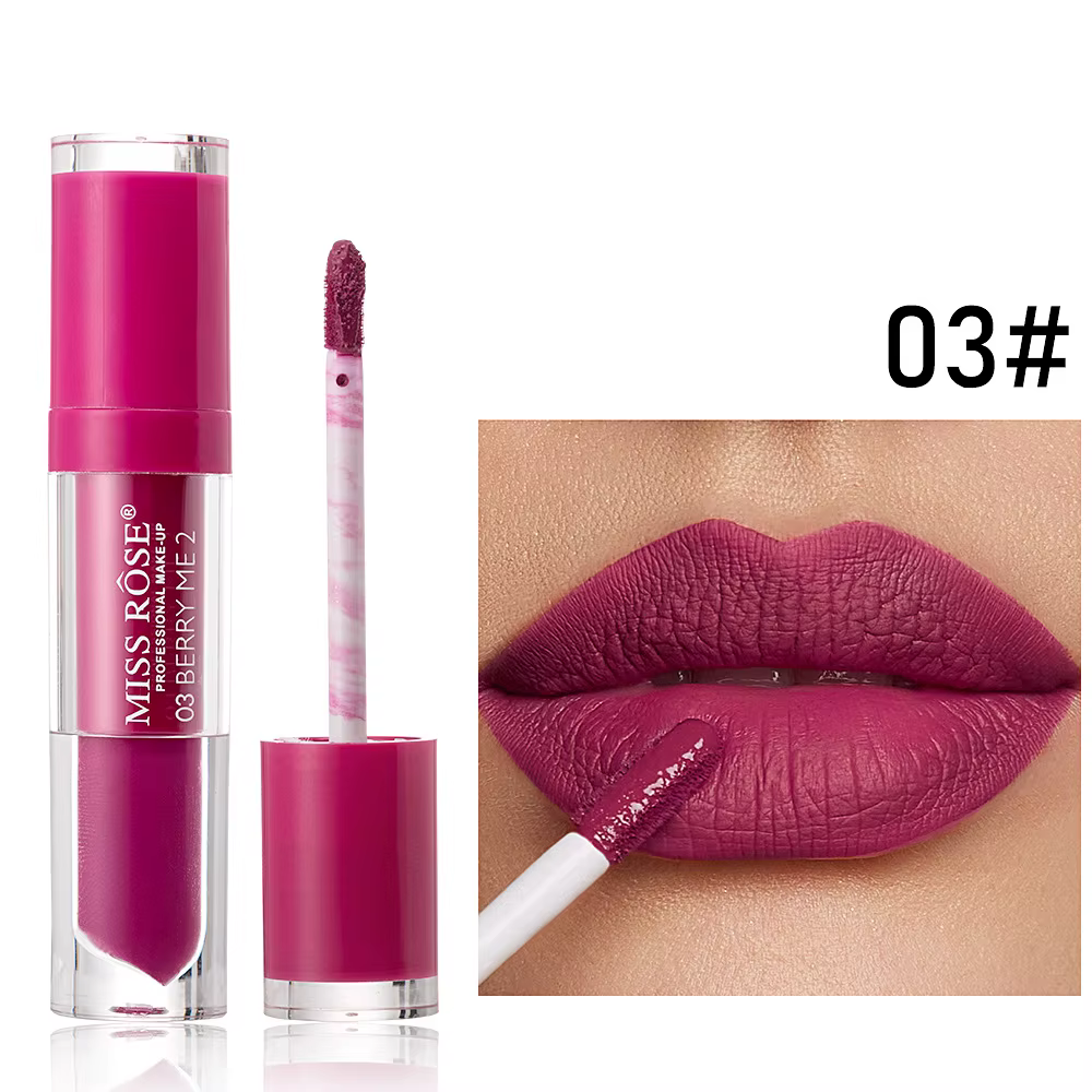 Rouge à lèvres liquide mat MISS ROSE, longue tenue, imperméable, non transférable, gloss à lèvres mu