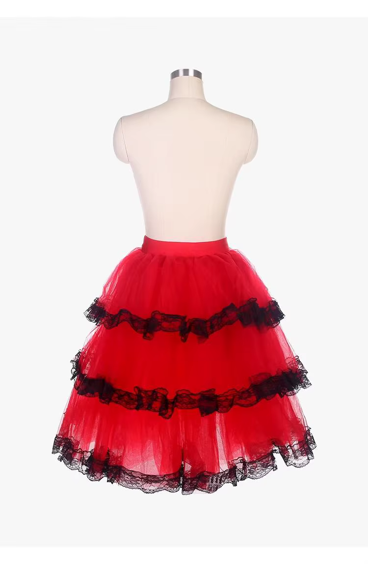 Jupe de Ballet rouge espagnole, Tutus moitié pour filles adultes, Tulle doux, danse du ventre, Costu