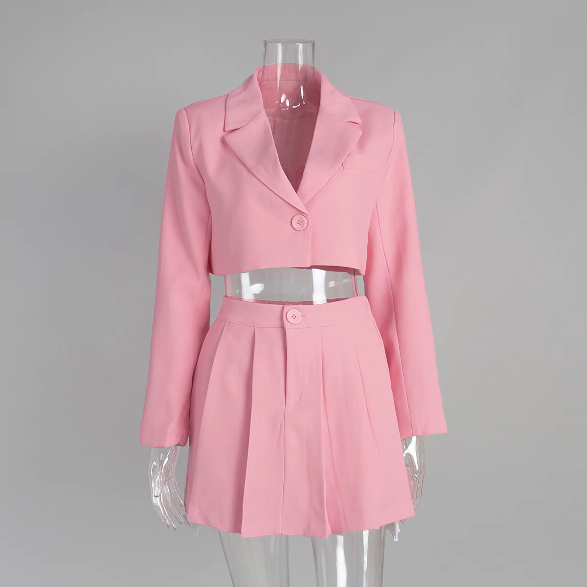 Costume et jupe courte pour femme, costume à revers et mini-jupe, automne 2025, Y2K