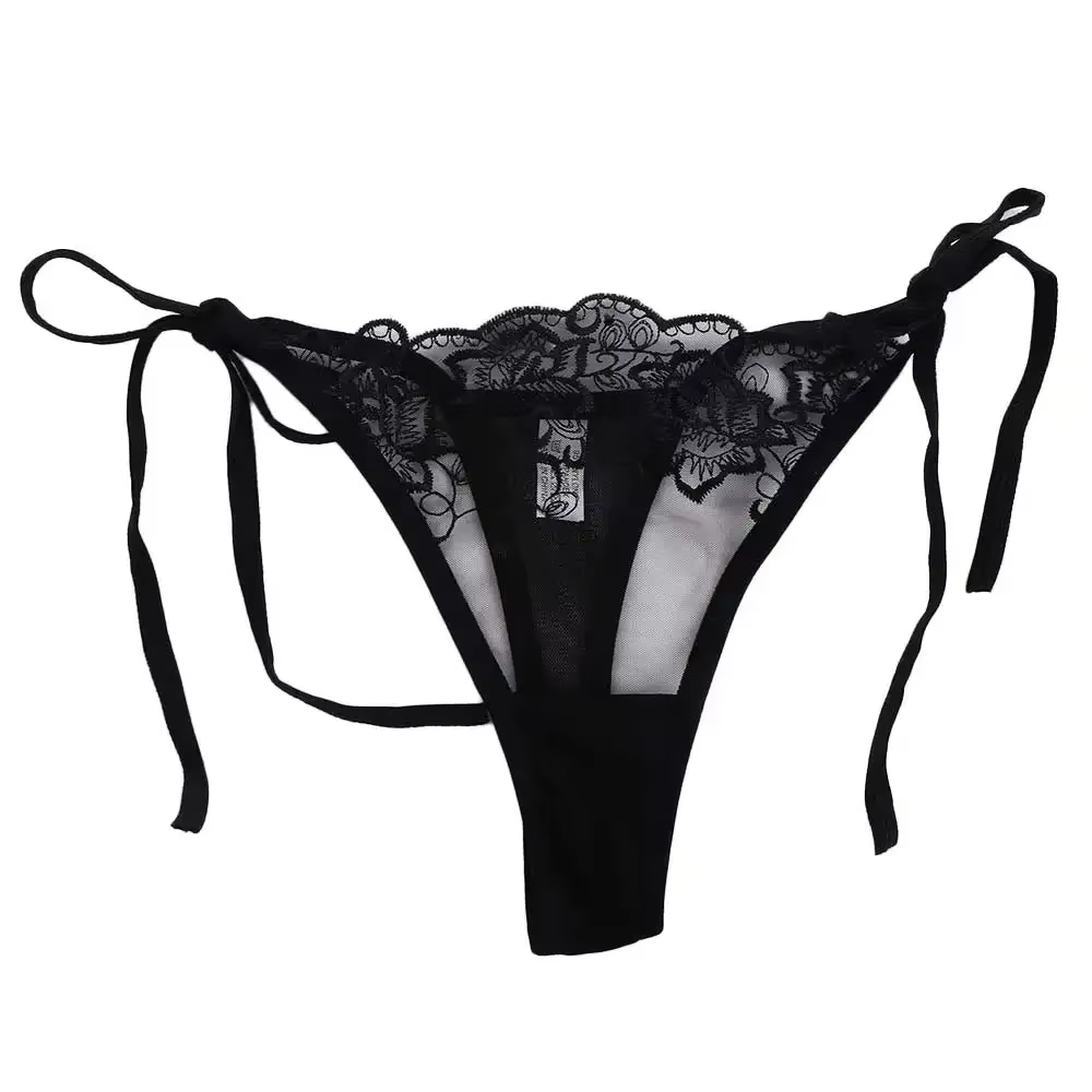 Dames femmes broderie Lingerie transparente dentelle culottes sous-vêtements culotte slip