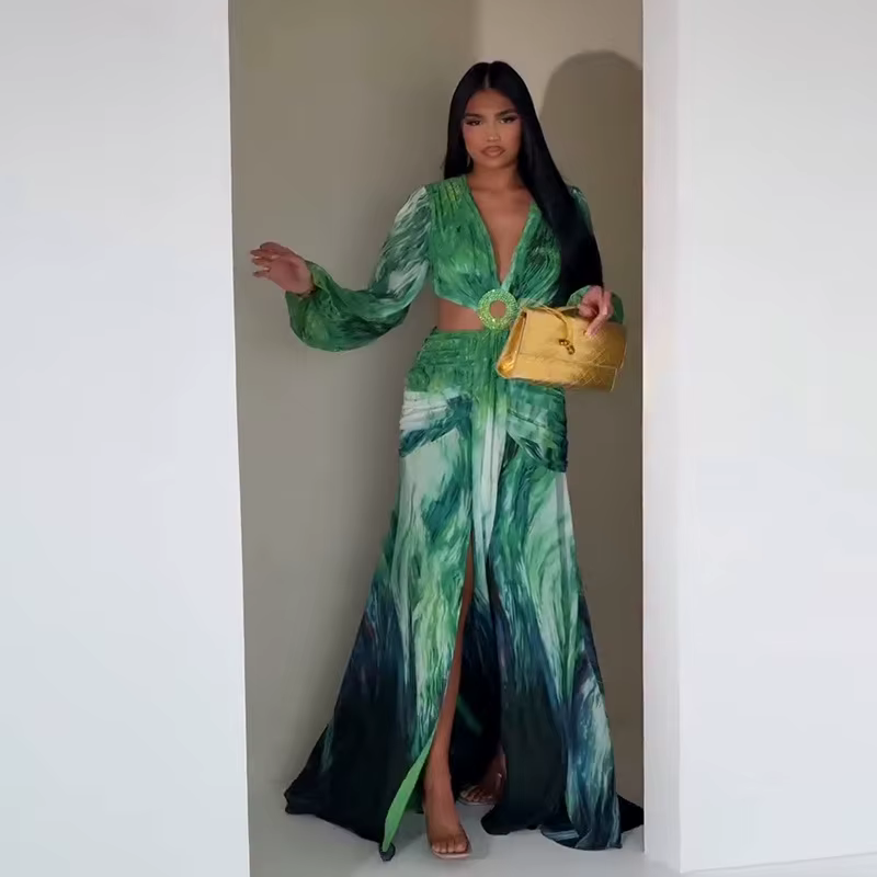 Robe femme 2025 mode été nouveaux robes Para Mujer femmes vacances Style élégant à manches longues f