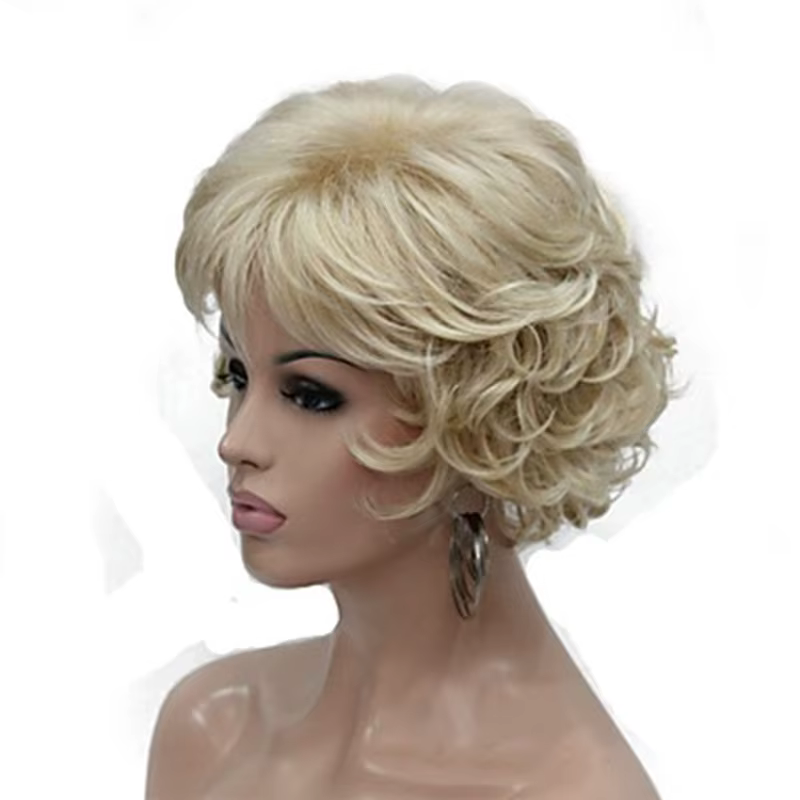 HAIRJOY Perruque courte synthétique avec frange, perruques brun foncé pour femmes, coiffure naturell