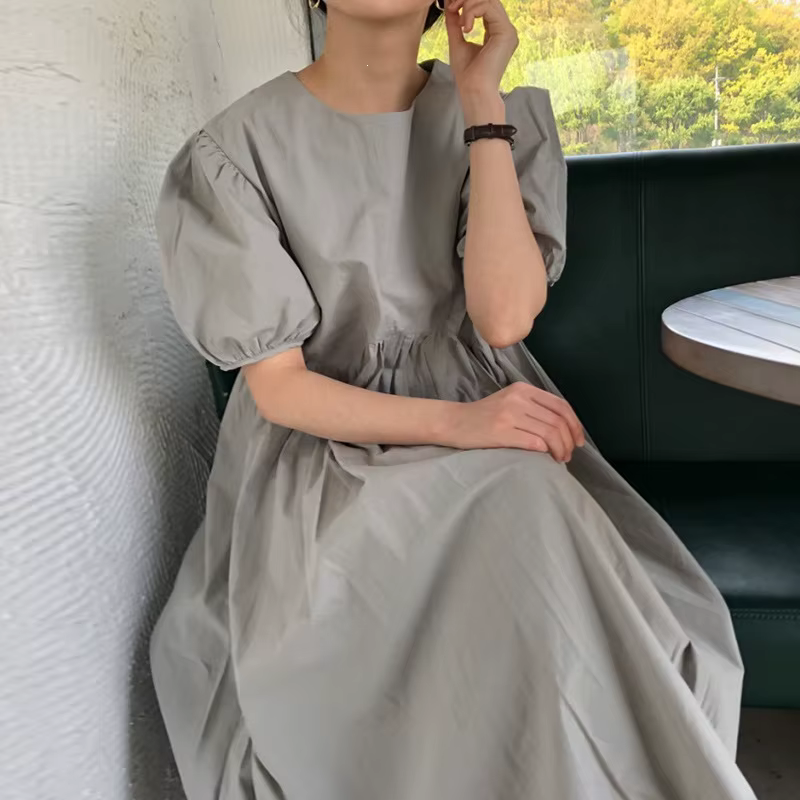 Robe longue ample style kimono couleur unie pour femme, design chic et simple, longueur maxi, style