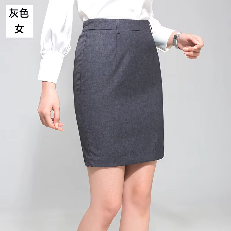 Jupe midi à taille élastique, tenue de travail professionnelle, noire, avec ceinture, style utilitai