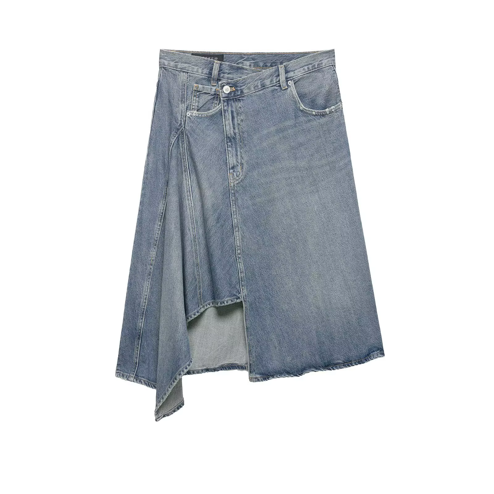 Jupe en jean asymétrique pour femme, nouvelle collection printemps, décontractée, taille mi-haute, a