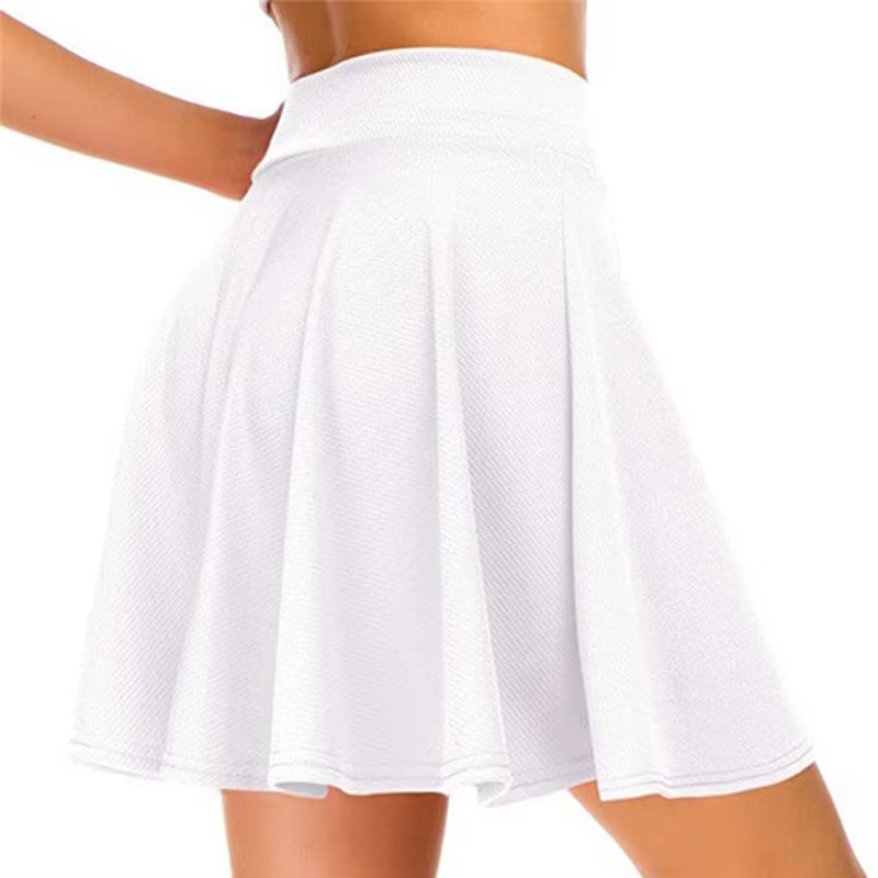 Femmes basique polyvalent extensible évasé décontracté Mini jupe patineuse rouge noir vert bleu jupe