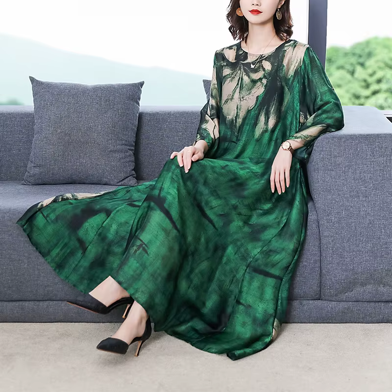 Robe longue vintage à manches courtes pour femmes, vêtements College, à la mode, avec poche adt, nou