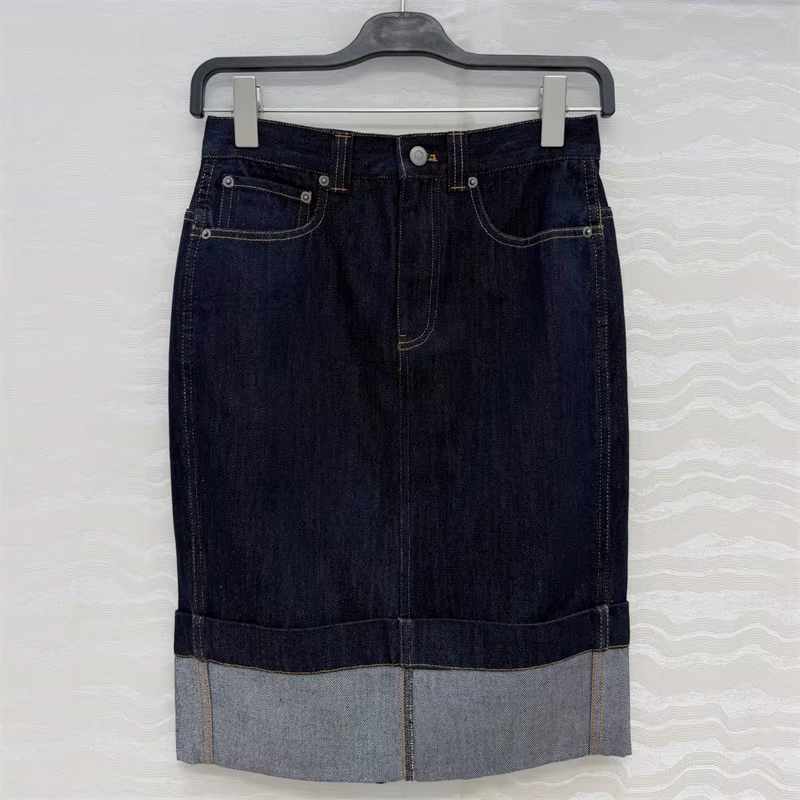 Jupe pour femme Nouvelle jupe droite taille haute pour l'été 2026 Jupe en jean rétro en pur coton Ju