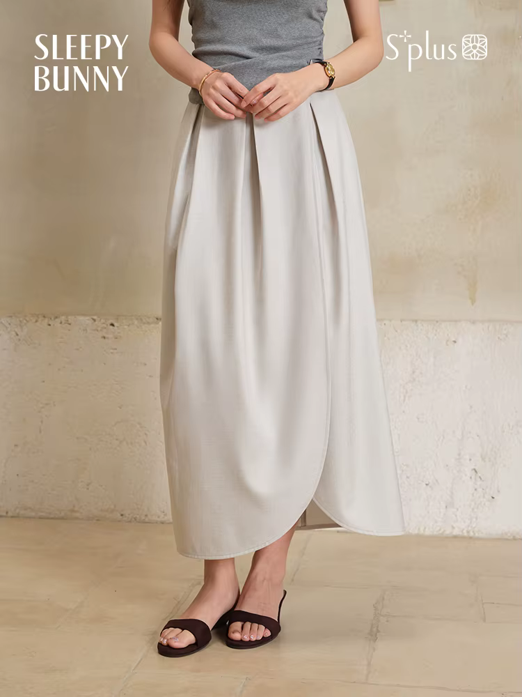 Jupe mi-longue taille haute pour femmes, ourlet tulipe, fendue sur le devant, Design élégant, ligne 