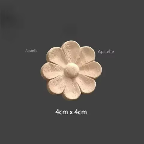 Longue fleur de Rose, sculpture exquise, Appliques en bois naturel, moules en bois pour meubles, déc