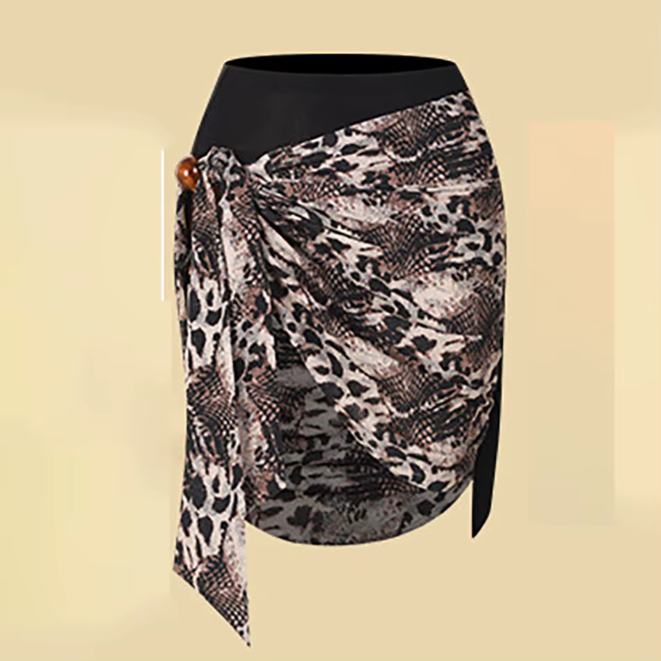 Jupe de danse latine drapée pour femme avec short intégré, idéale pour la pratique et la scène - Mod