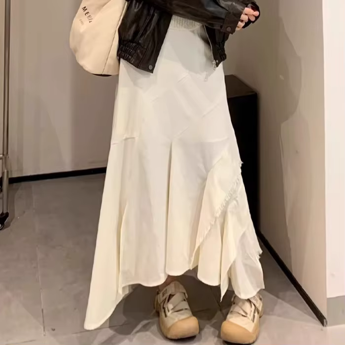Jupe blanche française pour femmes, nouveau Design de printemps taille haute en queue de poisson, ro