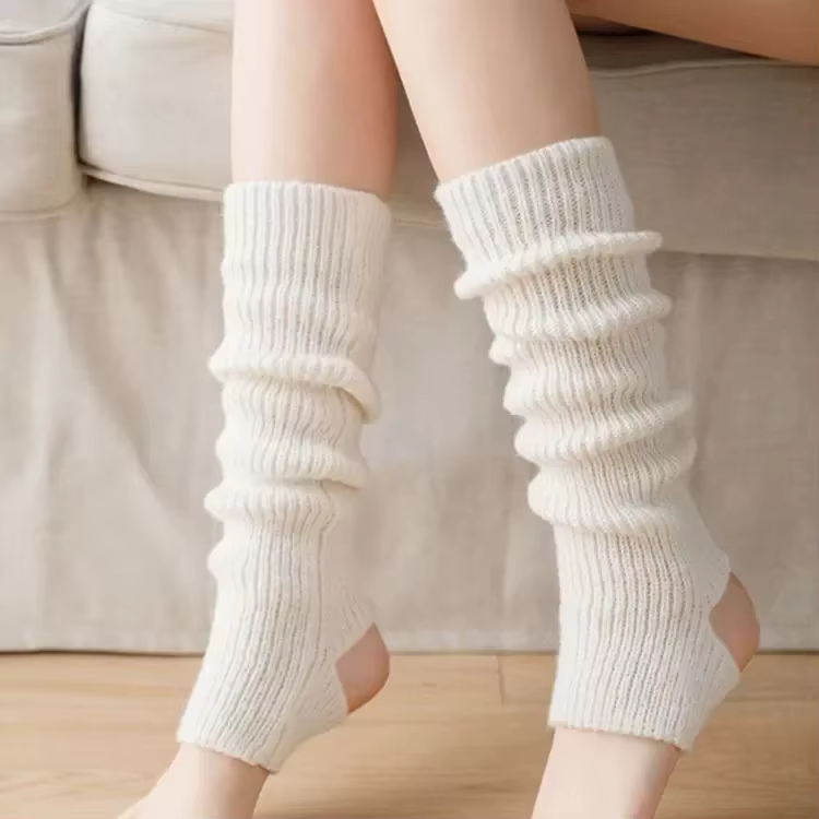 Chaussettes longues pour femmes, jambières étroites, automne hiver, poignets de bottes au-dessus du 