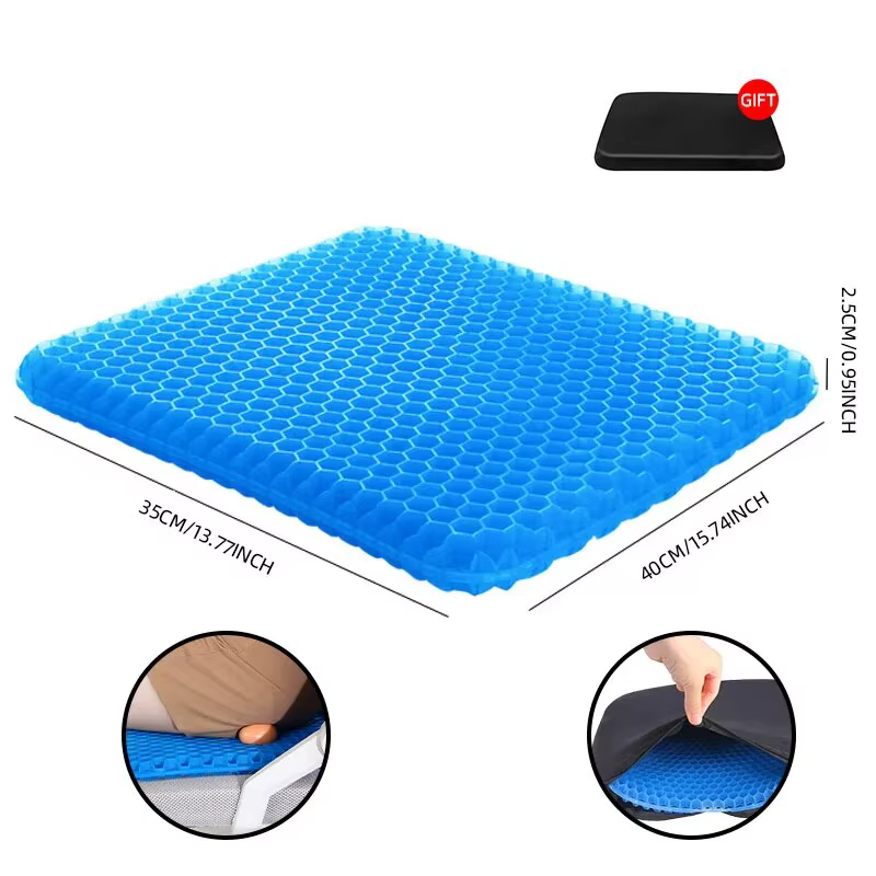 Coussin de siège en Gel, Design d'été respirant en nid d'abeille pour soulager la pression, douleur