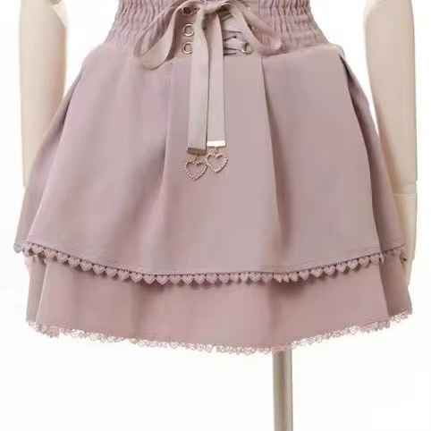 Jupes japonaises pour femmes, taille haute, ligne a, à volants, mode été Saia 2025, Mini Jupe douce 