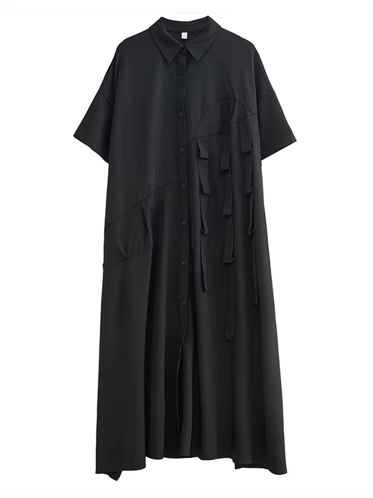 Robe Chemise Décontractée à Manches Courtes pour Femme, Vêtement Élégant et Vintage, à la Mode, Nouv