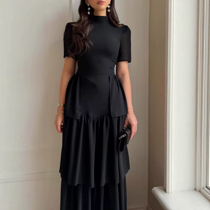 Robes Élégantes 2026 pour Femme – Robe de Soirée, Mariage, Cérémonie – Style Rétro, Manches Courtes,