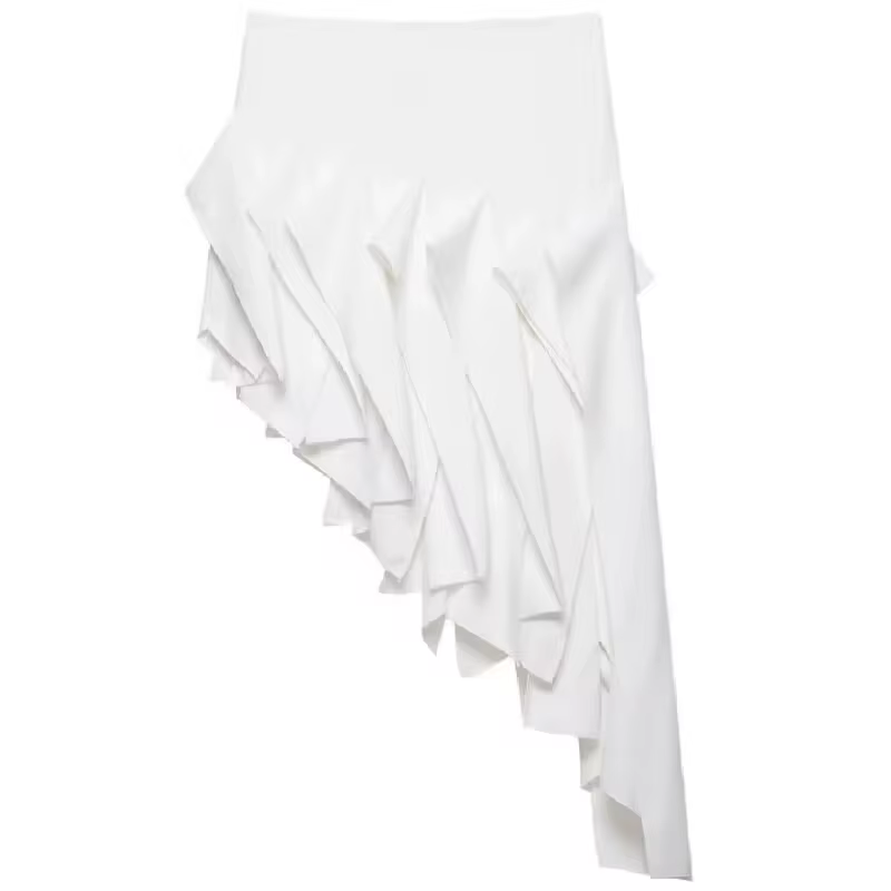 Jupe asymétrique à ourlet irrégulier pour femme, nouveau style, taille mi-haute, simple, mystérieuse