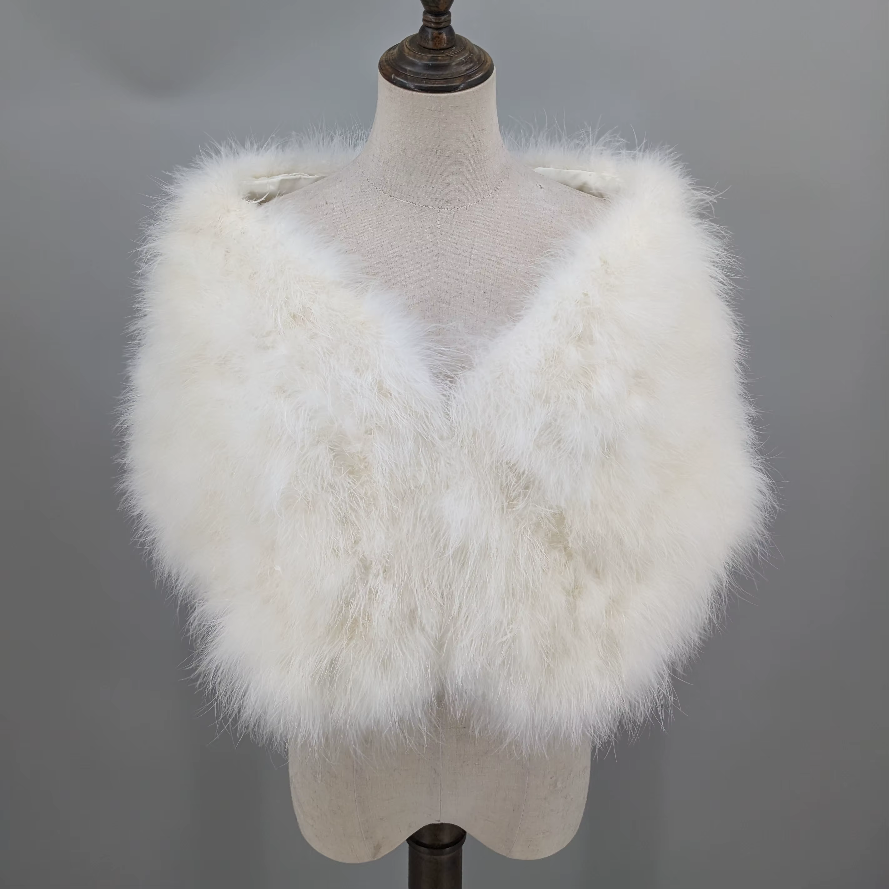 Châle en Plumes de Dinde Naturelles pour Femme, Élégant pour Mariage et Soirée, Cape en Plumes Natur