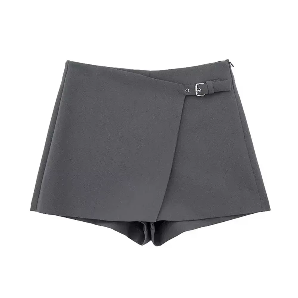 Jupes courtes asymétriques avec languette pour femmes, taille haute, fermeture éclair latérale, jupe