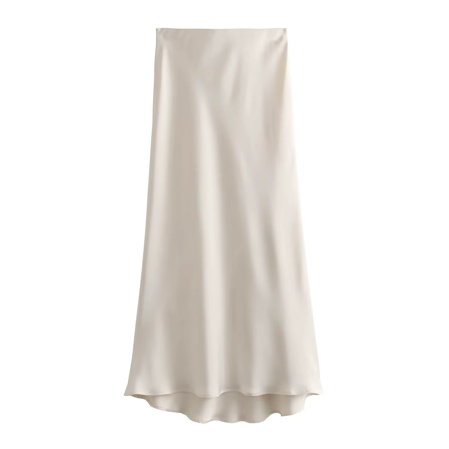 Jupe longue midi en satin de soie texturé, style indépendant, best-seller de la saison, jupe longue 