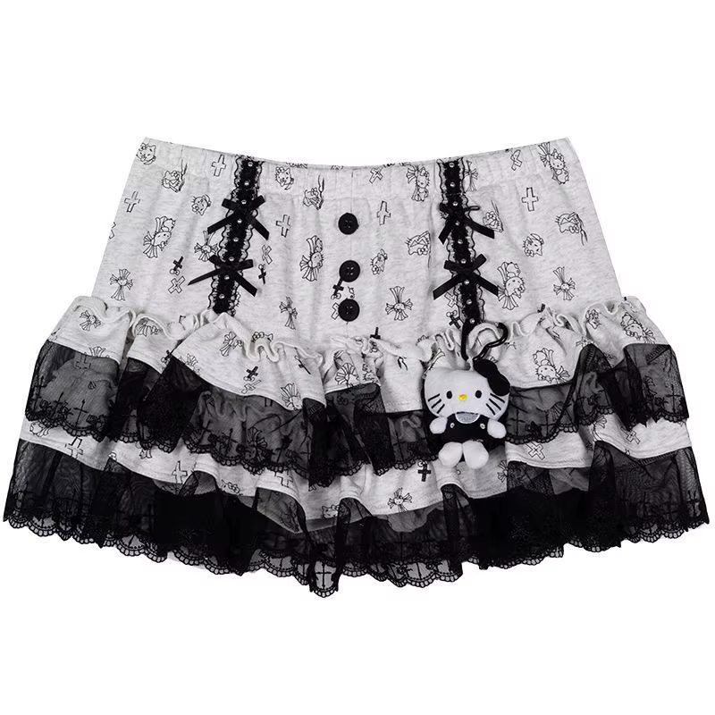 Nouvelle Jupe Femme Été 2026, Style Punk Y2K, Noire, Patchwork, Taille Haute, à Nœud, Coupe Slim, Fr