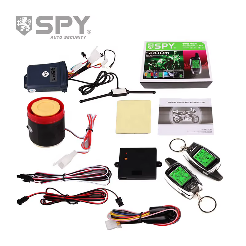 Système d'alarme de moto espion à 2 voies avec démarreur de moteur à distance, capteur à micro-ondes