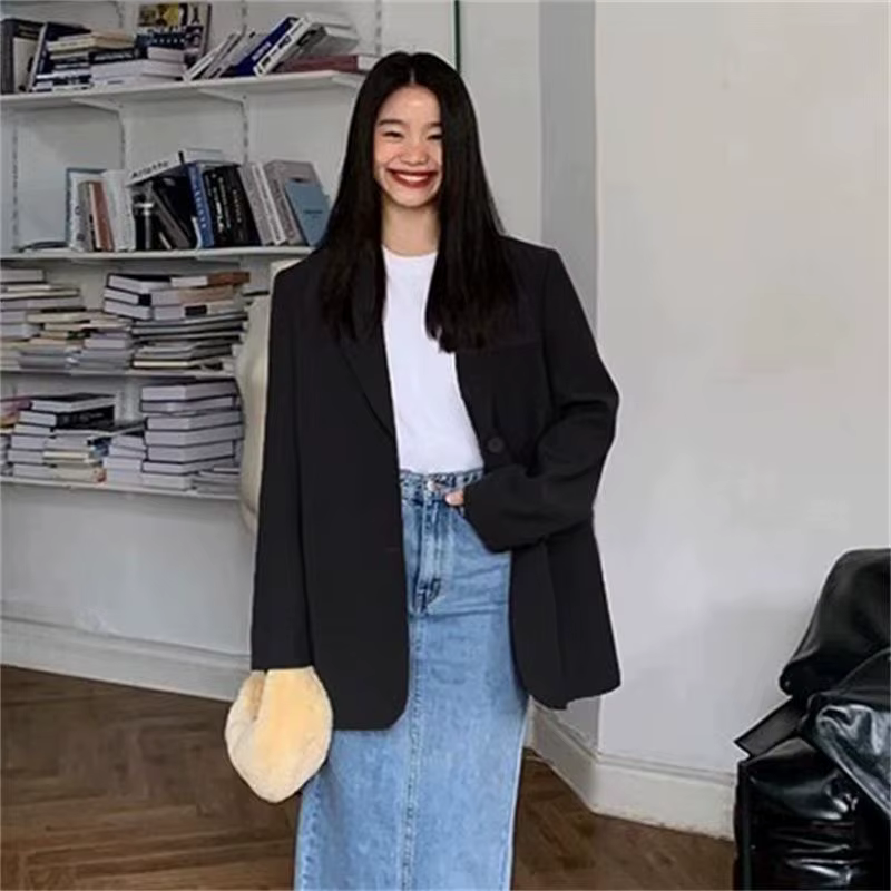 Blazer moderne pour femmes, mode printemps automne, couleur unie, vêtements pour dames, surdimension