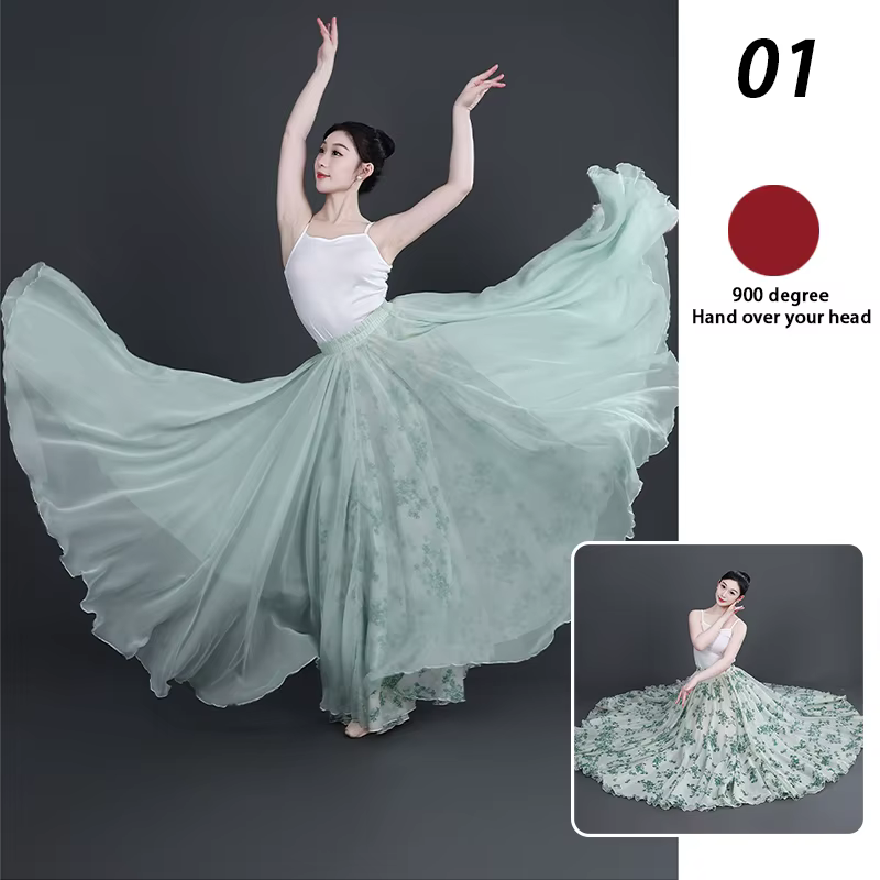 Jupe de danse classique de Ballet moderne Double face élégante en mousseline de soie 900 degrés gran