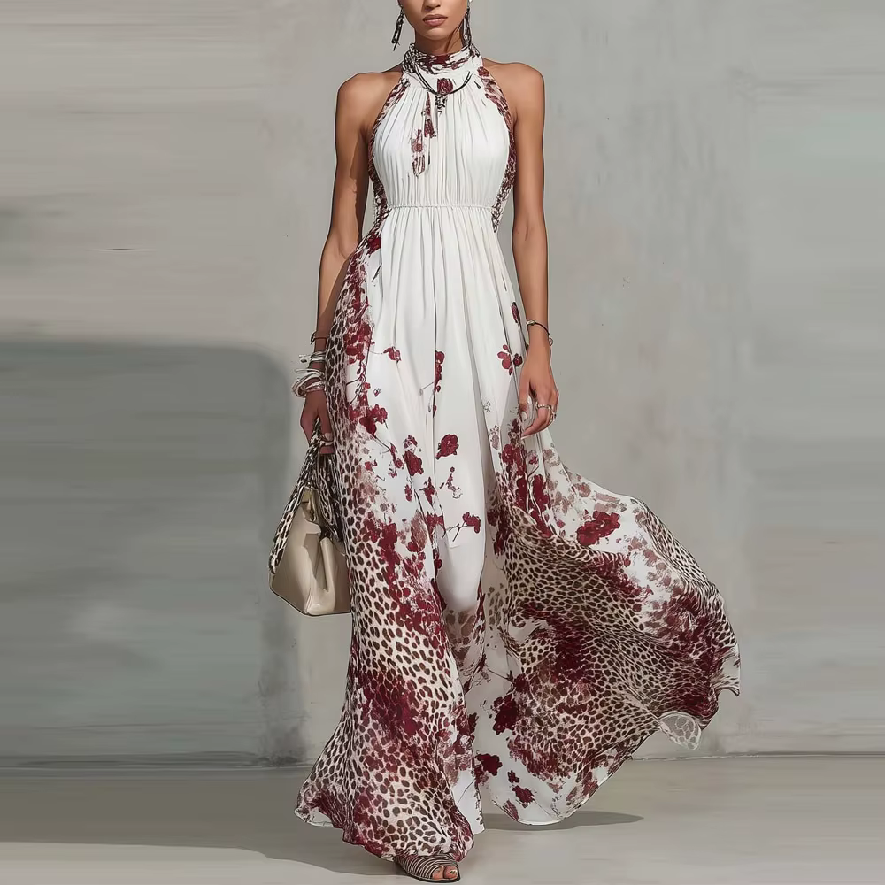 KIDCRKJ Robe longue élégante sans manches pour femme, collection été 2026, tendance, épaules dénudée